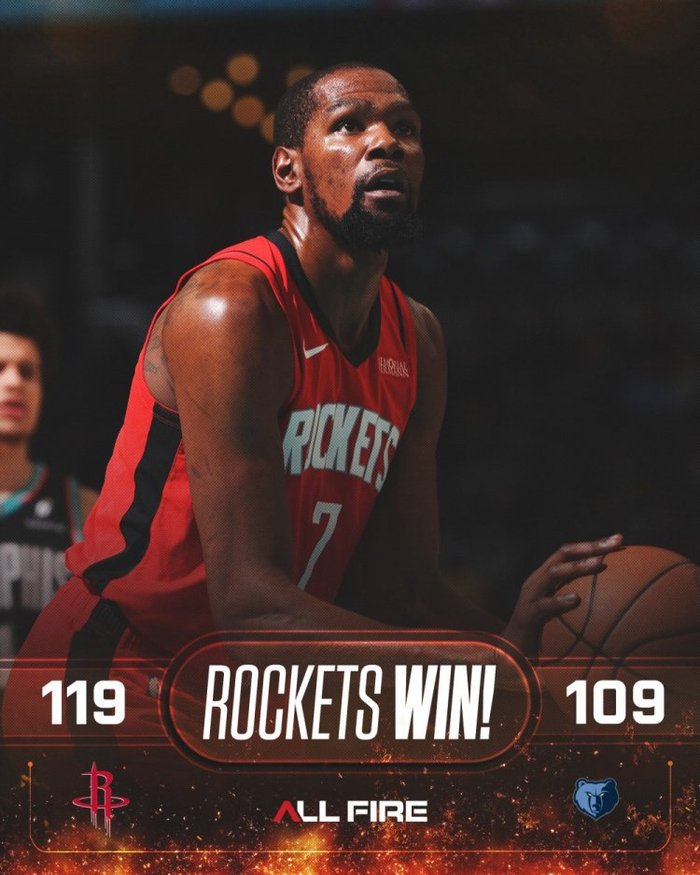 杜兰特创队史纪录助火箭客场力克灰熊